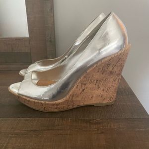 Womens Silver Wedges